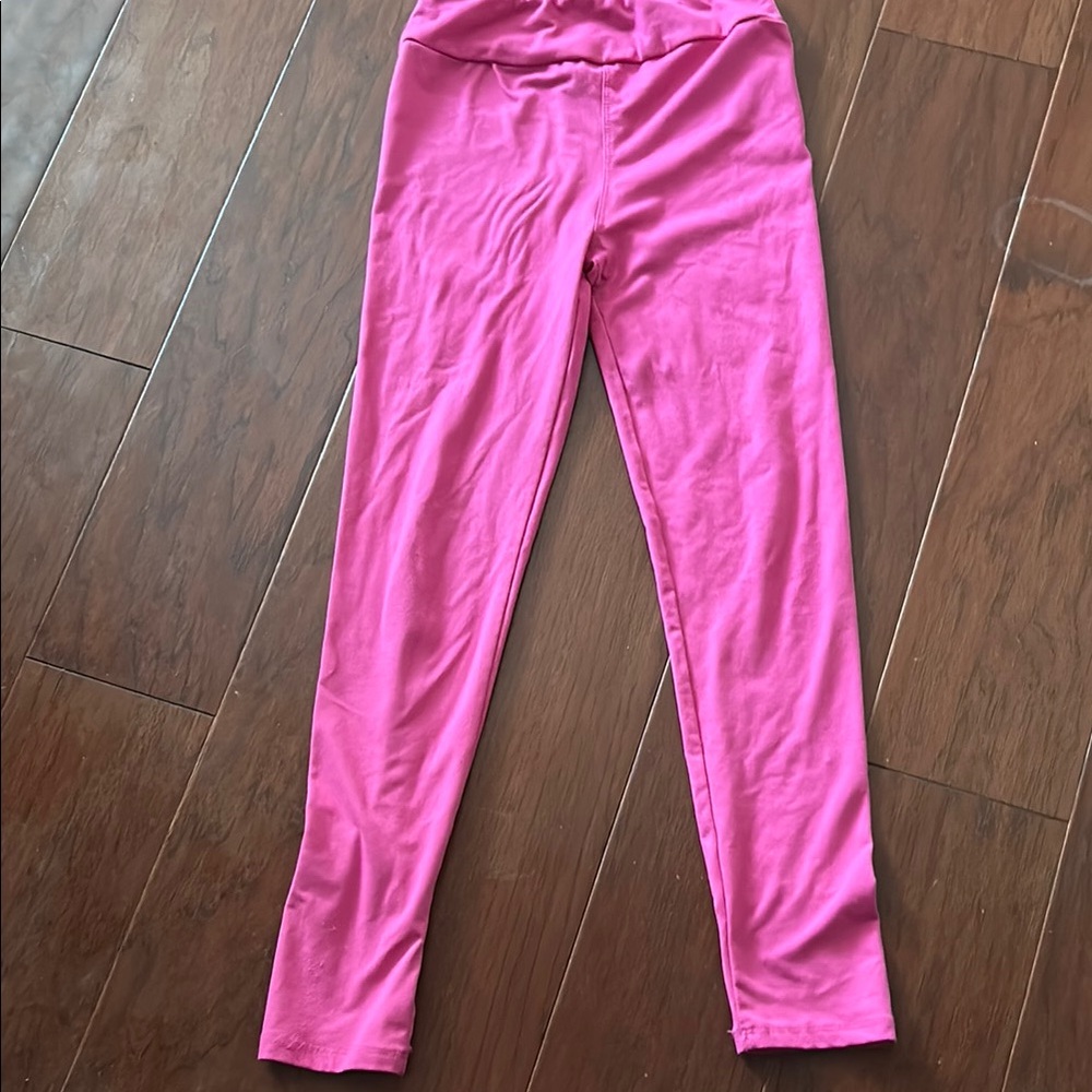 LuLaRoe Pink Leggings Vibrant Stretchy Full-Length
